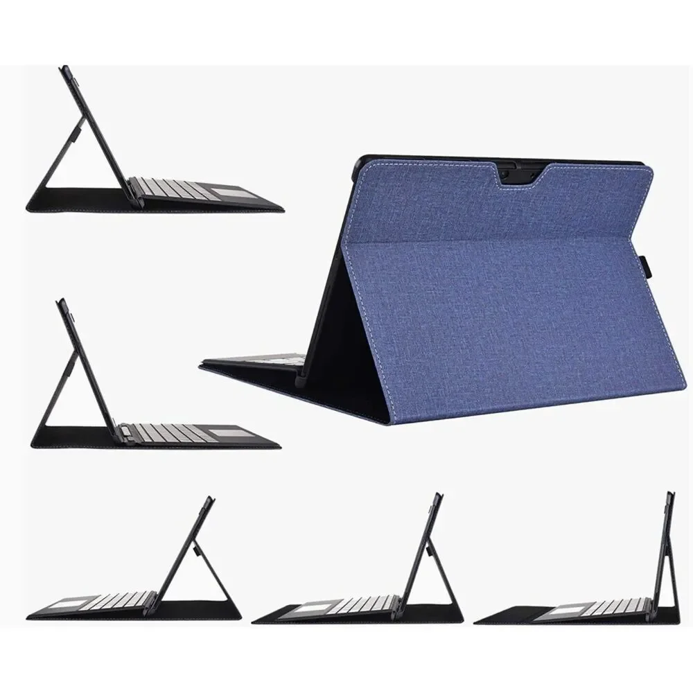 Omnpak Microsoft Surface Pro 11 10 9 Case Folding Folio Sleeve Blue